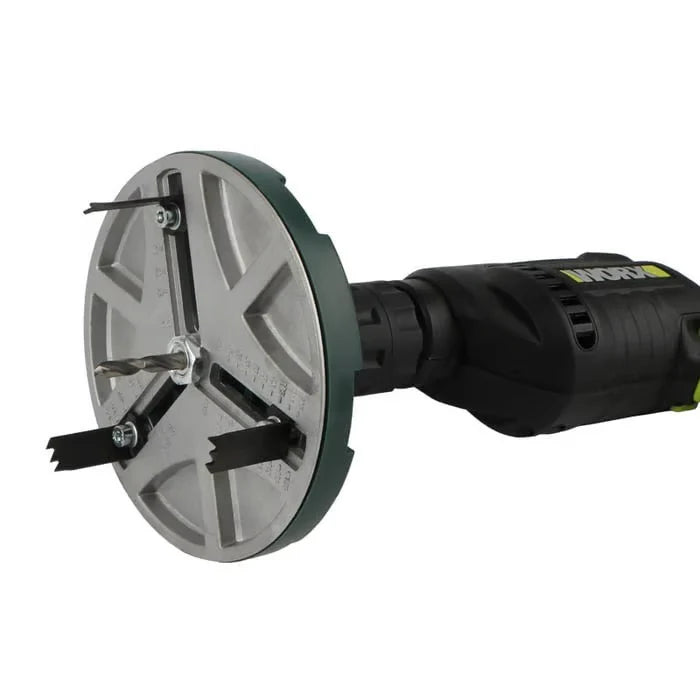 Adjustable punch saw tool for drilling