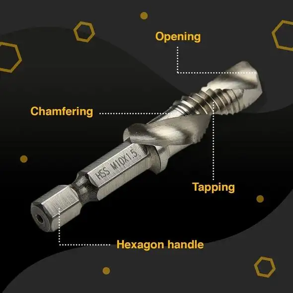 🔥Thread Tap Drill Bits Set(6PCS Excluding machines)