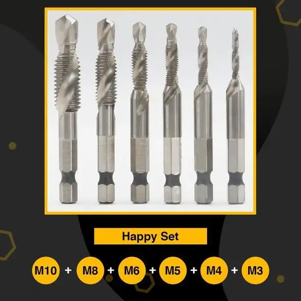 🔥Thread Tap Drill Bits Set(6PCS Excluding machines)