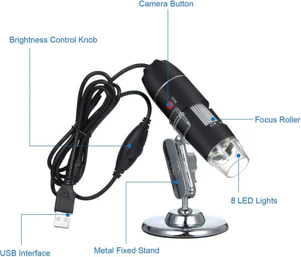 🔬1600X Zoom Digital Microscope Camera Portable Magnifier🔍