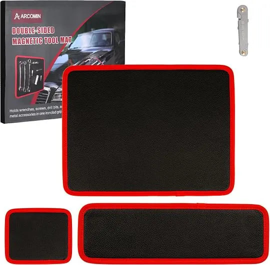 🧲3PCS Flexible Magnetic Tool Mat & Tray Holder🛠️ Bendable Magnetic Parts Storage Tray for Screws Nails Hardware