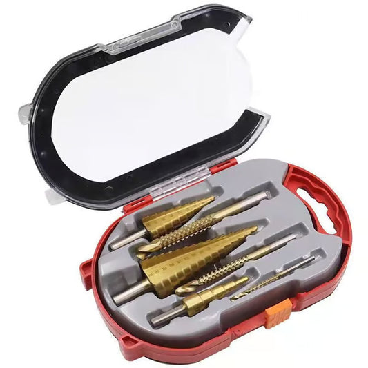 🔥 6PCS Titanium Step Drill Bit Set – Drill Perfect Holes in Seconds!