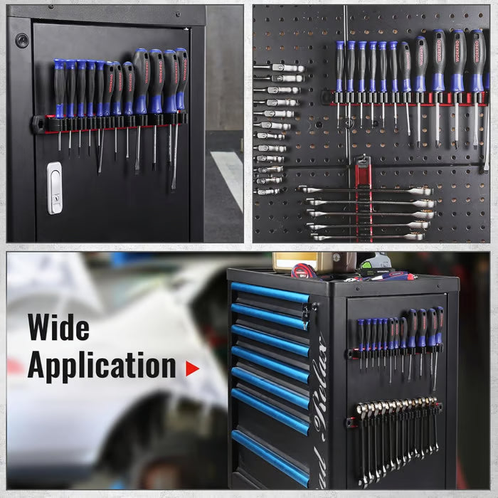 💖🔧 Magnetic Tool Organizer Rail(12 Slots)