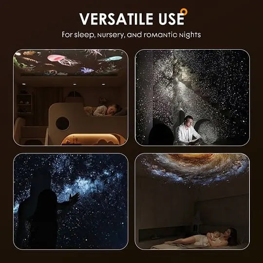 🌌 2-in-1 Starry Sky Projector & Night Light – Dual Modes, Interchangeable Films & USB Powered – Calm Nights, Magical Rooms 🛌
