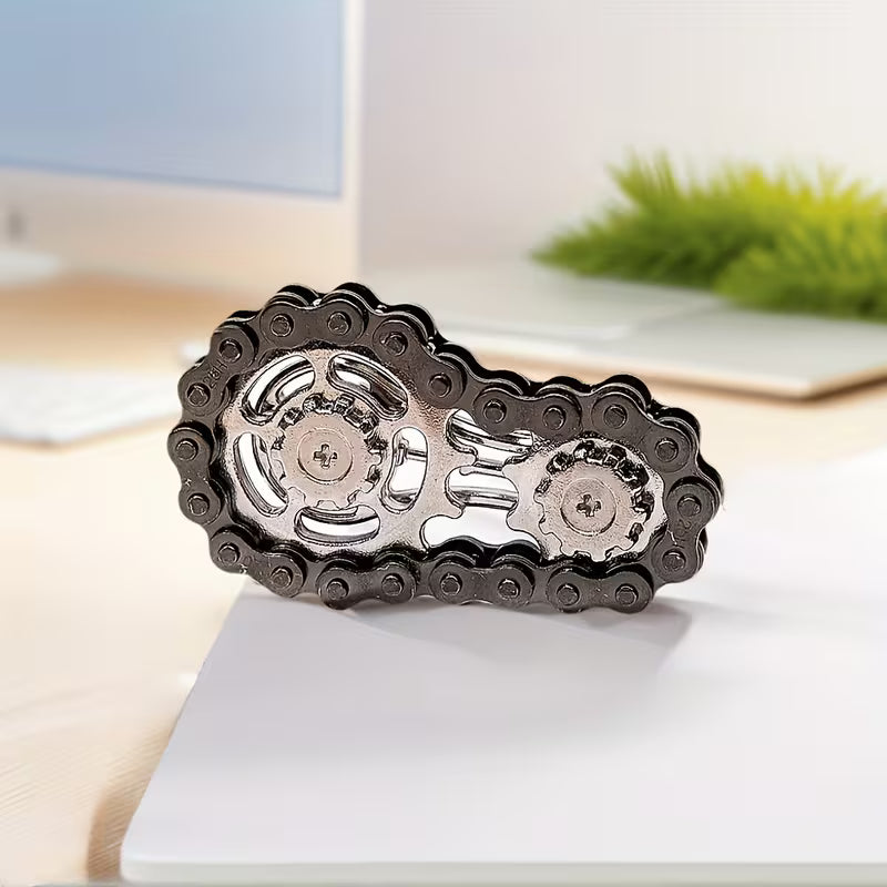 🔥 Metal Gear Chain Fidget Spinner – Premium EDC Stress Relief Toy
