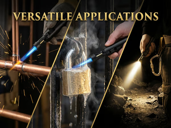 "Portable Torch Lighter-🔥 1300℃ of Pure Power – Windproof, Refillable & Ready for Anything! 💨🍳🏕️"