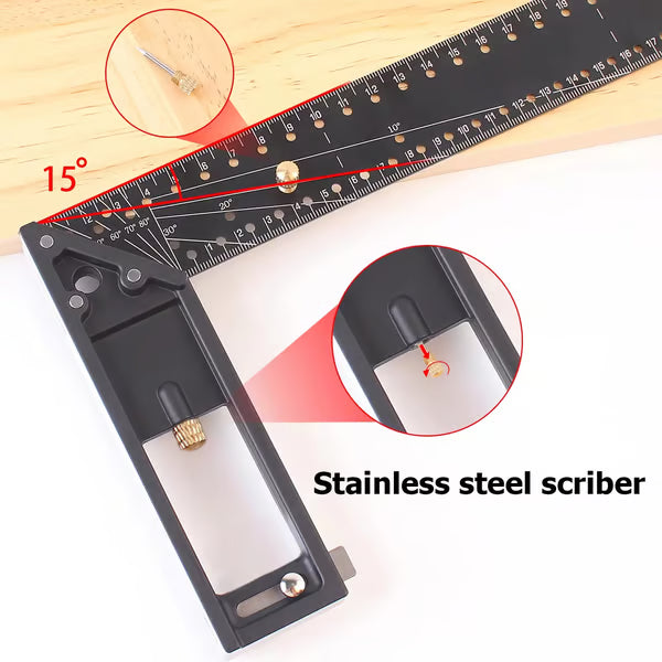 Multi functional Right Angle Ruler 45/90 Degree Hole Angle Ruler