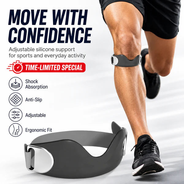 🔥 Silicone Knee Strap – Adjustable Pain Relief Support