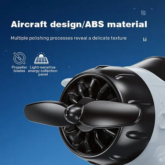 ✈️☀️ Solar Powered Airplane Car Ornaments