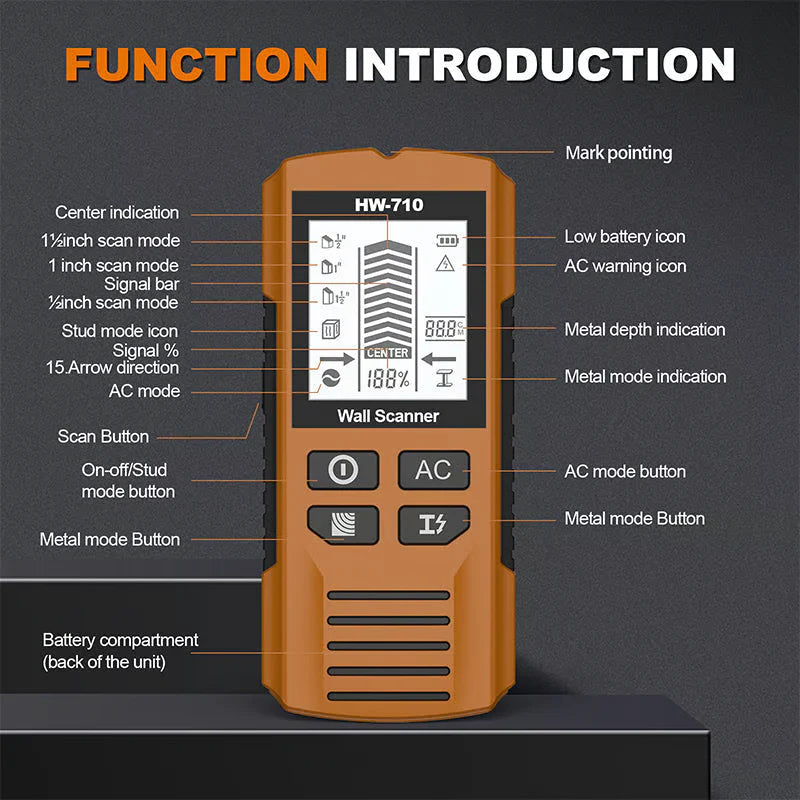 Functional Handheld Metal & Wall Detector