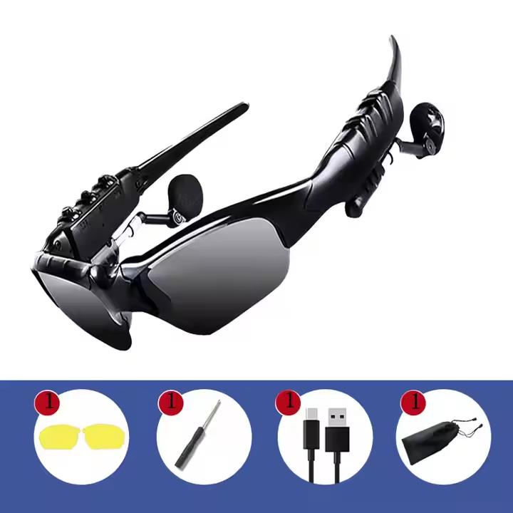 🌞 Ride. Run. Rock. – Bluetooth 5.0 Sports Glasses with Mic & Music