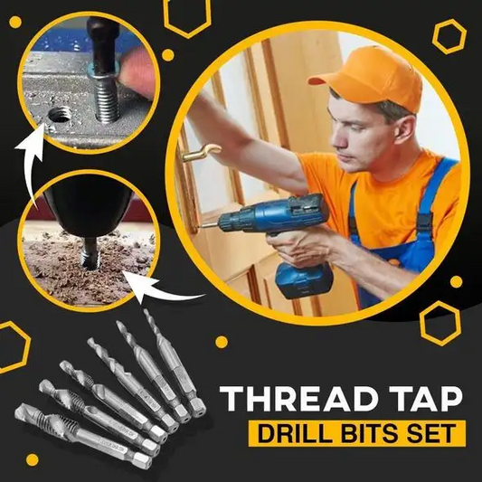 🔥Thread Tap Drill Bits Set（6PCS  Excluding machines）