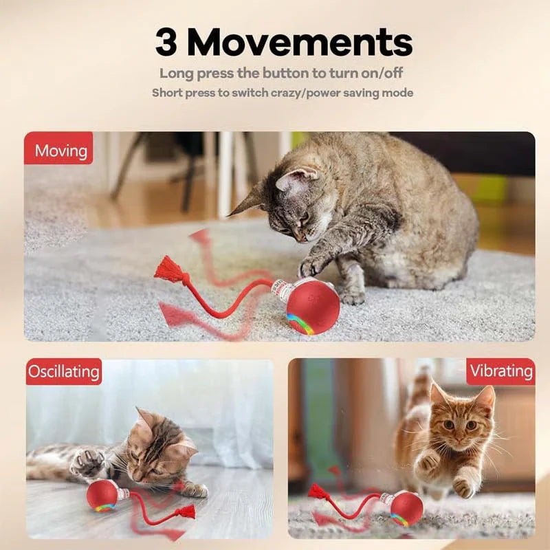 Smart Motion-Activated Cat Toy with 3 Modes & Bird Sound
