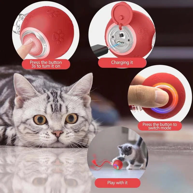Smart Motion-Activated Cat Toy with 3 Modes & Bird Sound