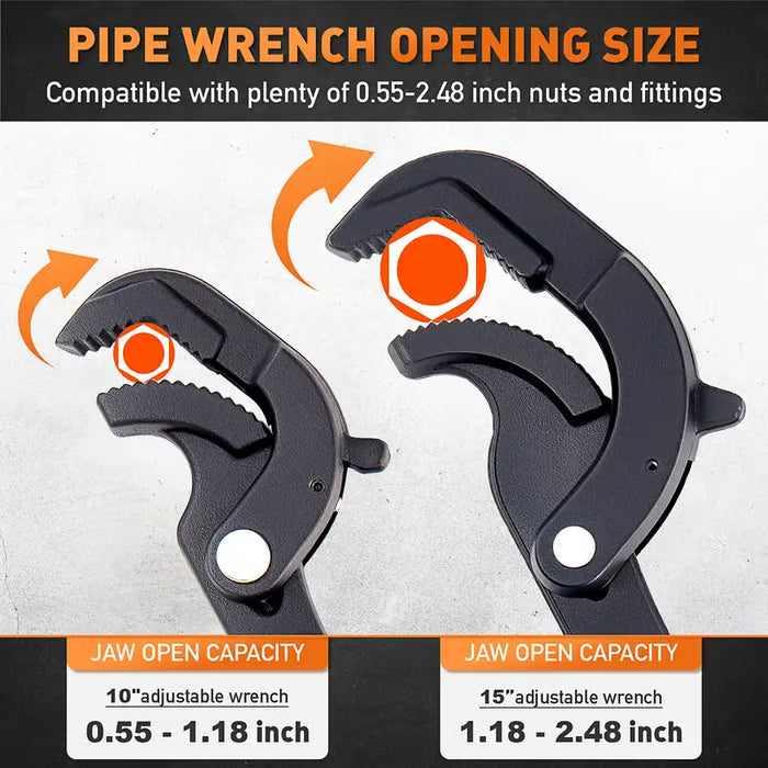 Adjusting Pipe Wrench Set