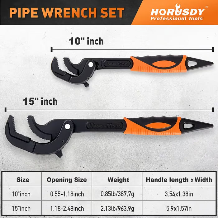 Adjusting Pipe Wrench Set