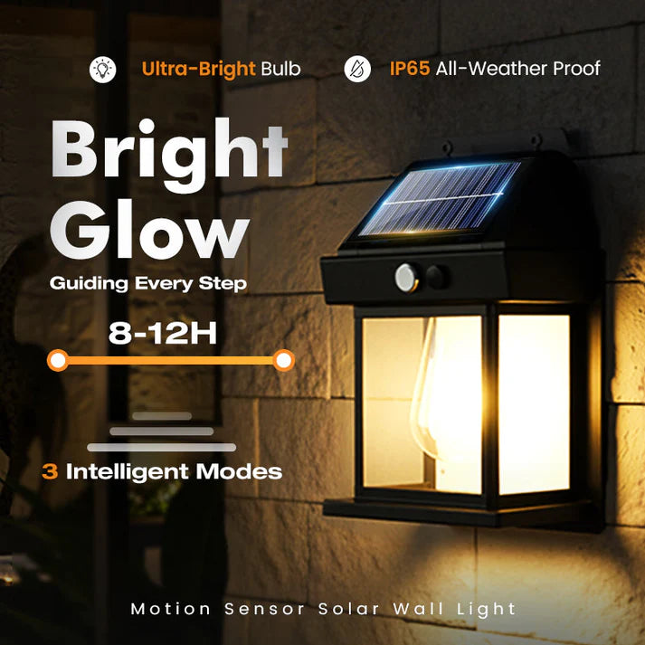 SOLAR WALL LIGHT💡–Motion Sensor, Weatherproof, Auto Dusk-to-Dawn, Easy Install 🌟