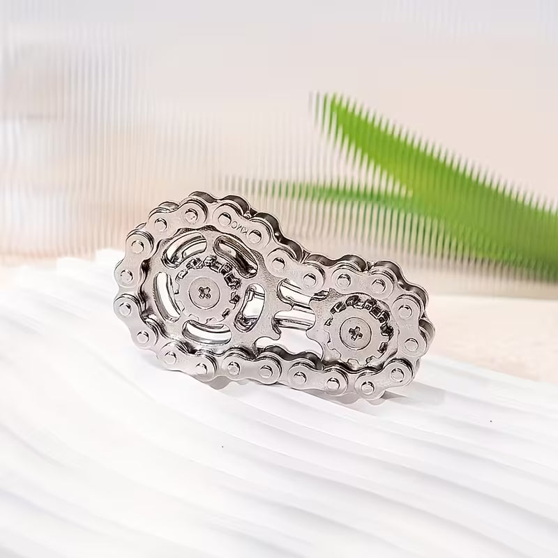 🔥 Metal Gear Chain Fidget Spinner – Premium EDC Stress Relief Toy