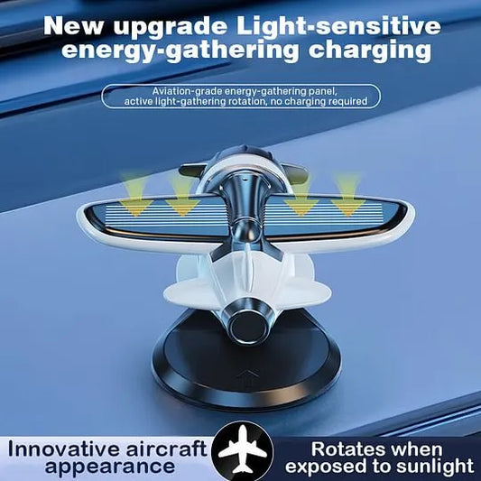 ✈️☀️ Solar Powered Airplane Car Ornaments