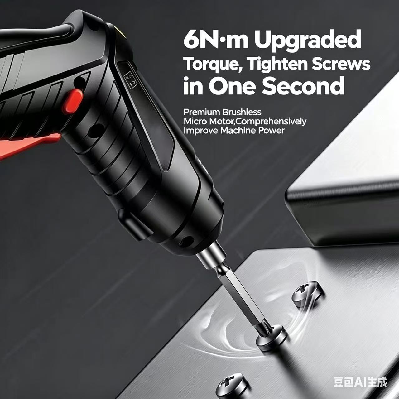 47-in-1 Electric Screwdriver - 3.6V Cordless Drill Driver with 90° Rotating Handle & USB Charging (Black)