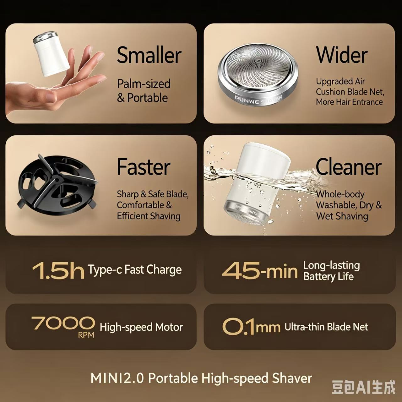 ✨Pocket Size Washable Electric Razor