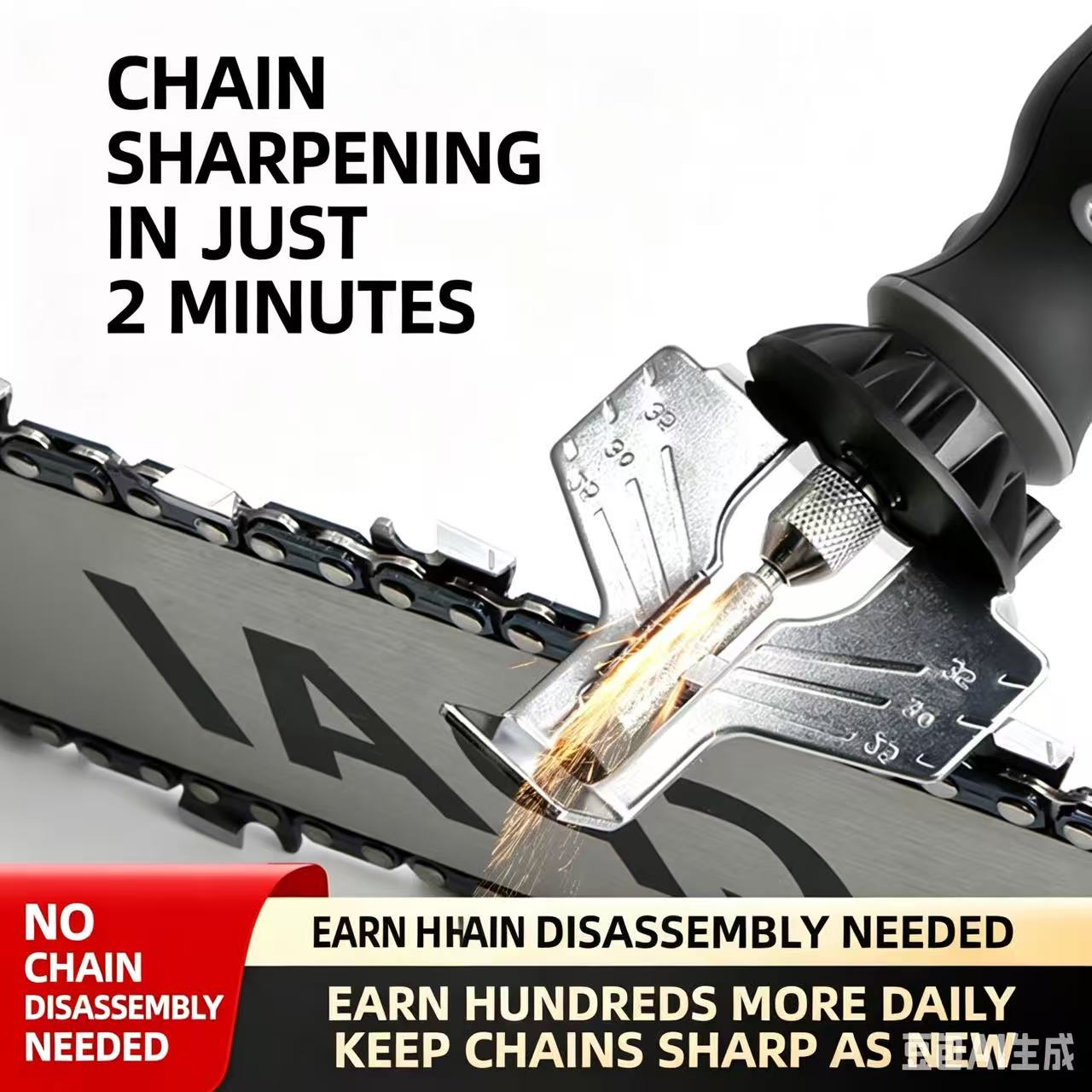 🔥 Electric Chainsaw Chain Sharpener – Sharpen Your Chain in Just 2 Minutes!