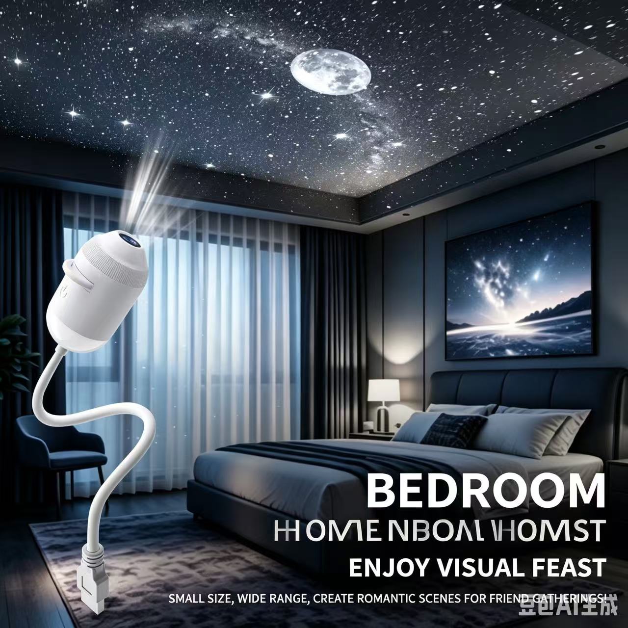 🌌 2-in-1 Starry Sky Projector & Night Light – Dual Modes, Interchangeable Films & USB Powered – Calm Nights, Magical Rooms 🛌