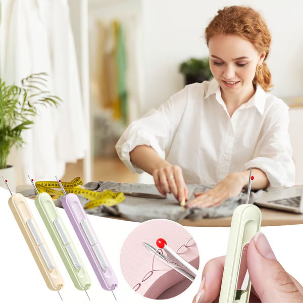 🤩Automatic Needle Threader, 2 in 1 Threading and Thread Removal Tools