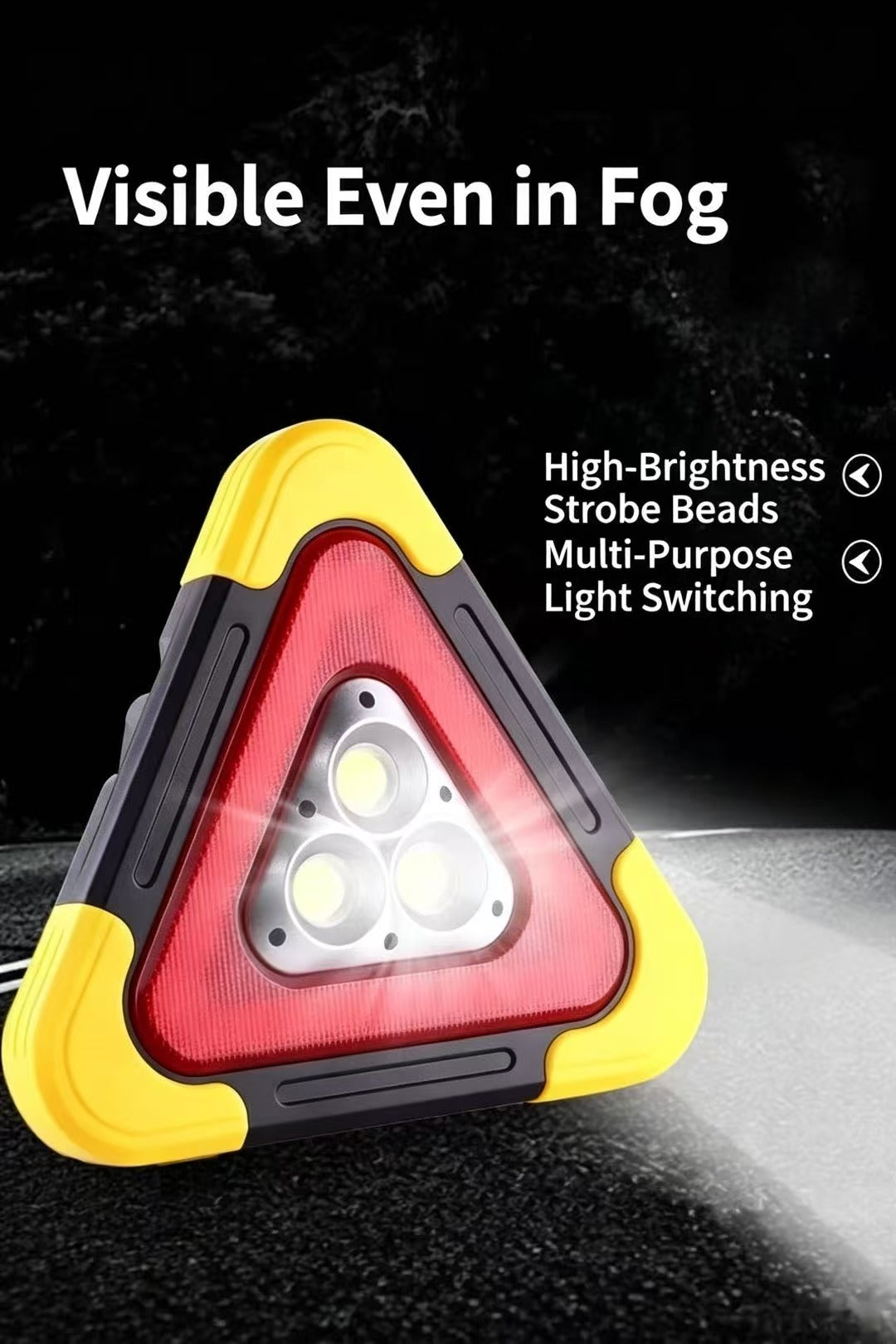 Notfallwarnleuchte mit COB-LED – Straßensicherheit + Powerbank-Funktion + Vielseitig nutzbar! ✨