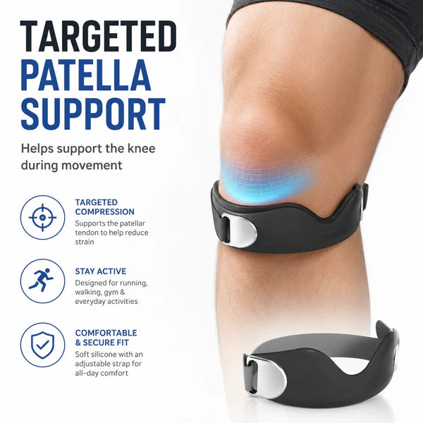 🔥 Silicone Knee Strap – Adjustable Pain Relief Support