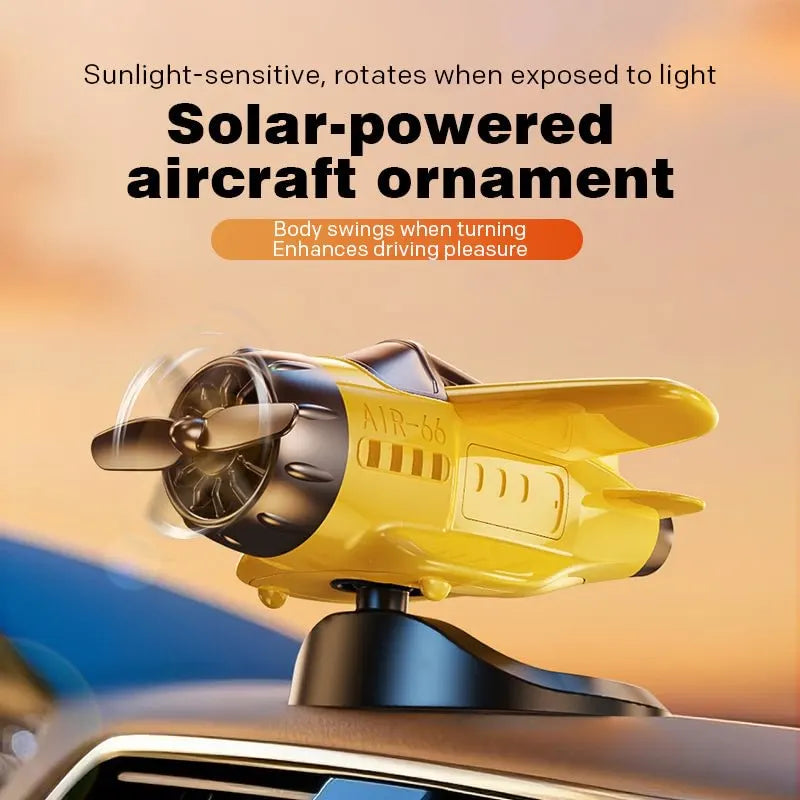 ✈️☀️ Solar Powered Airplane Car Ornaments
