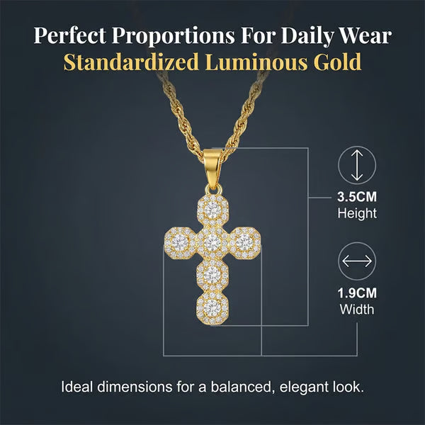 ✝️ Zircon Cross Pendant – Elegant Copper Design 💎