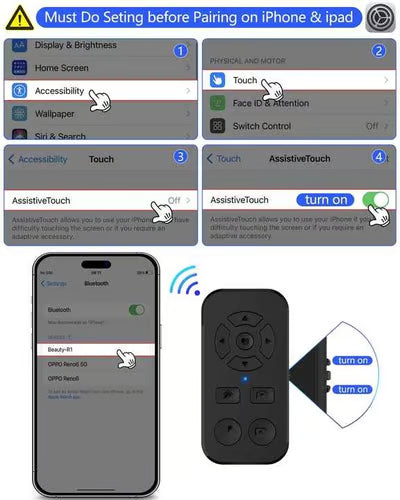 Scrolling Camera Photo Video Clicker Remote Control for iPhone Android Smartphone