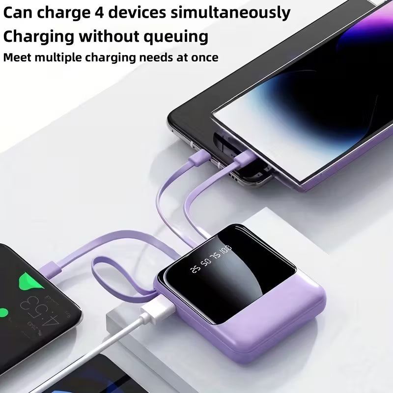 🔋 सानो तर शक्तिशाली पावर बैंक — 10000mAh ठूलो क्षमता, केबल आफैंसँग! ⚡📱