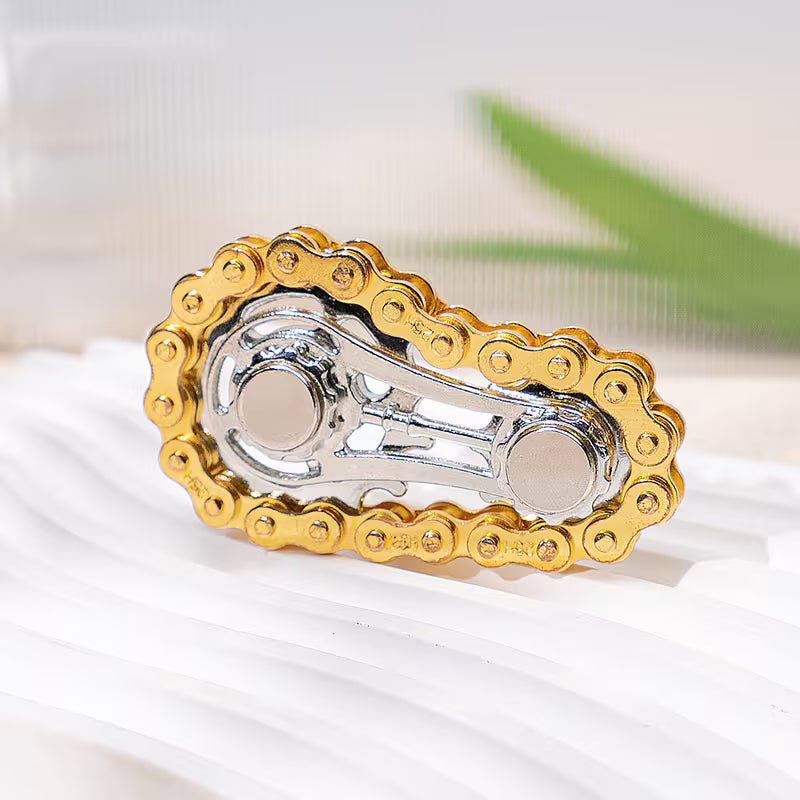 🔥 Metal Gear Chain Fidget Spinner – Premium EDC Stress Relief Toy