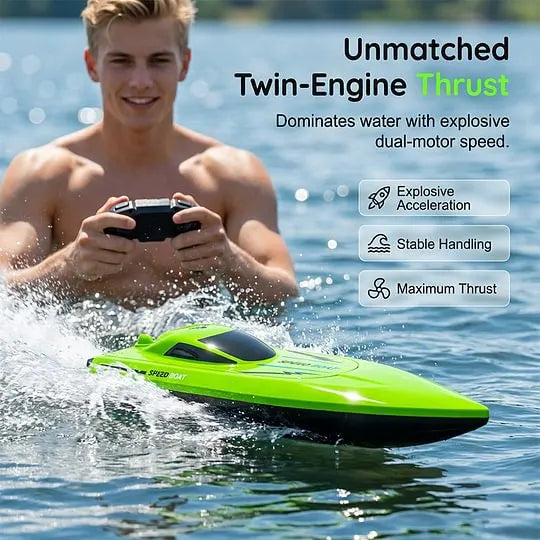 🎮 🚢 HALF PRICE! 2.4G High-Speed RC Racing Boat with Dual Motors 🌊
