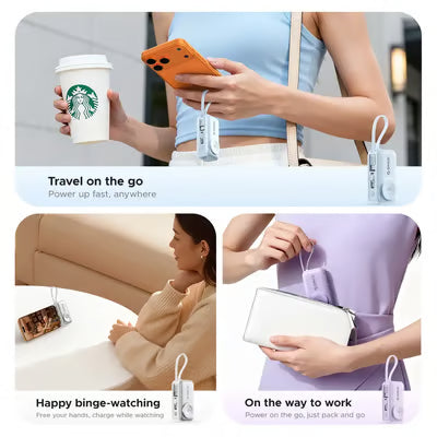 🔋 Orico 3-in-1 Power Bank – Integrated Cable & Foldable Wall Plug – Wireless Watch Charger for iPhone & Android ✈️