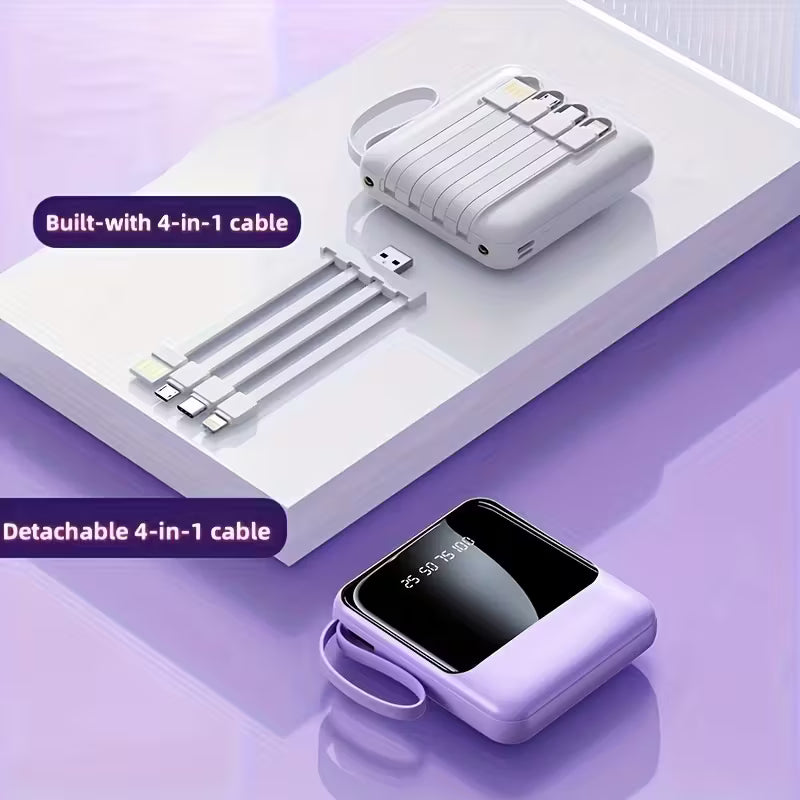 🔋 सानो तर शक्तिशाली पावर बैंक — 10000mAh ठूलो क्षमता, केबल आफैंसँग! ⚡📱