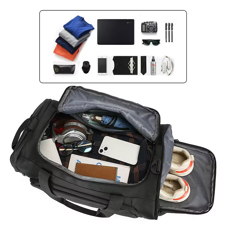 Large-capacity business travel shoulder handbag