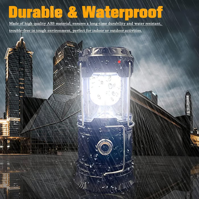 💡Collapsible Portable LED Camping Lantern Lightweight Waterproof Solar USB Rechargeable LED Flashlight