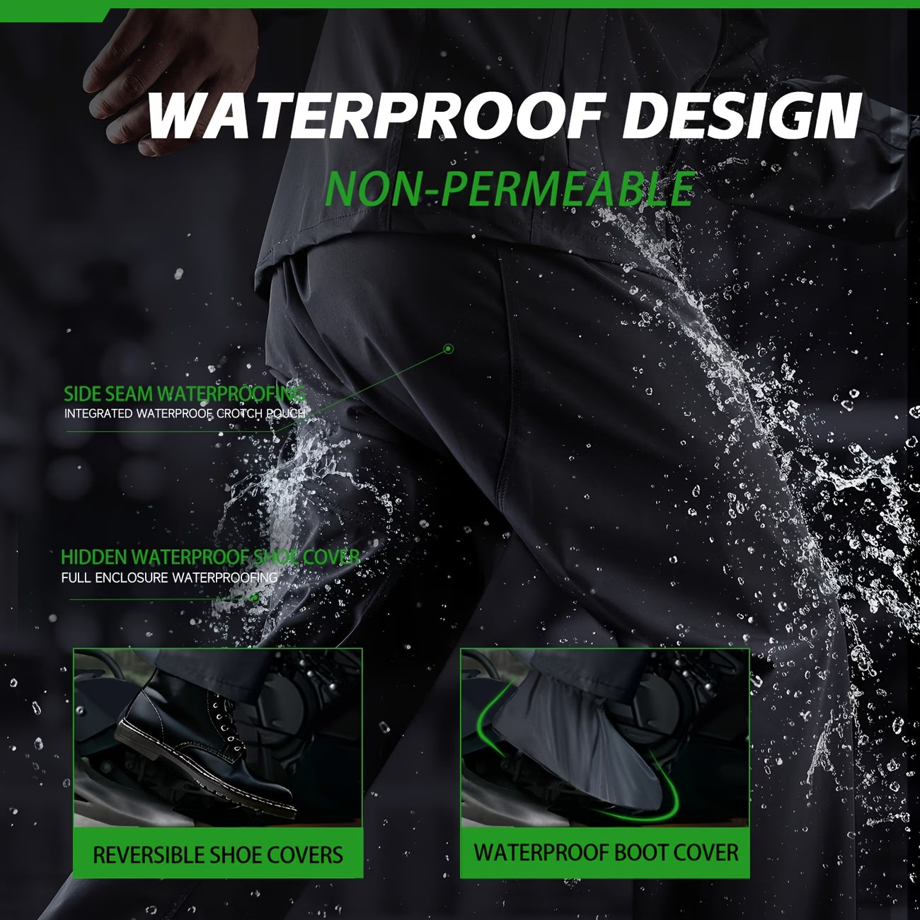 🏍️ Adult Motorcycle Raincoat Suit with Rain Pants – Waterproof Full Body Protection for Riding in Any Weather 🌧️