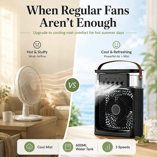 ❄️Portable Cooling Fan with Water Tank, Fragrance & Mosquito Defense