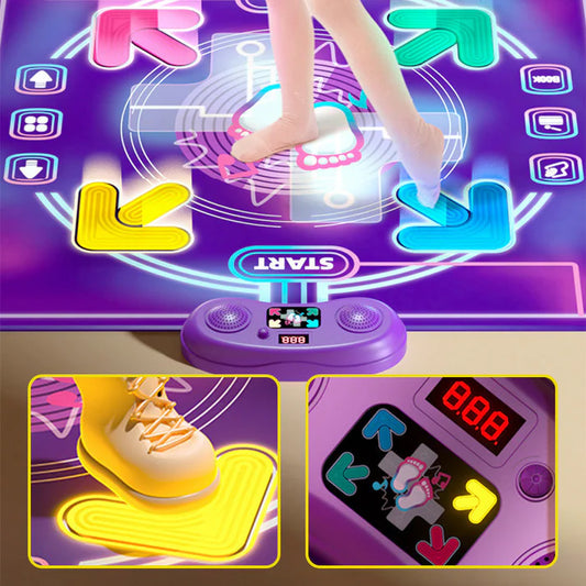 Interactive LED Dance Mat with Music 🎶Dual Light Guide Battery Version