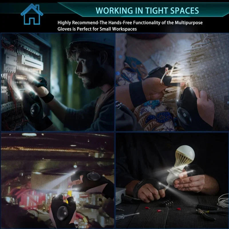💡 Hands-Free LED Flashlight Gloves – Perfect for Night Work & Outdoor Adventures! 🌙"