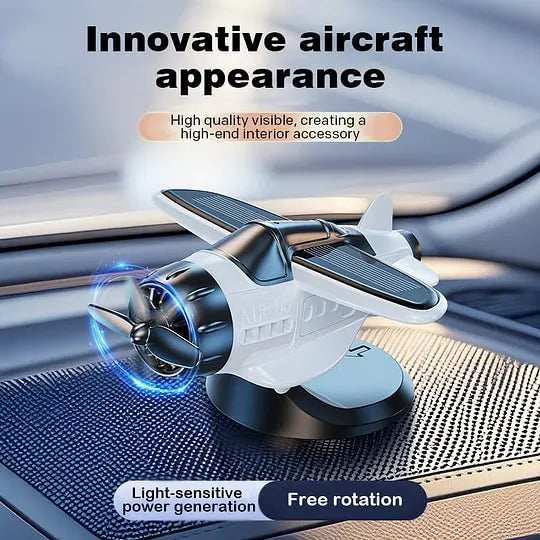 ✈️☀️ Solar Powered Airplane Car Ornaments