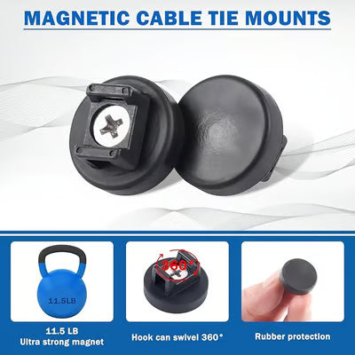 Magnetic Cable Zip Tie Mount Kit – Smart, Flexible Cable Management for Every Space