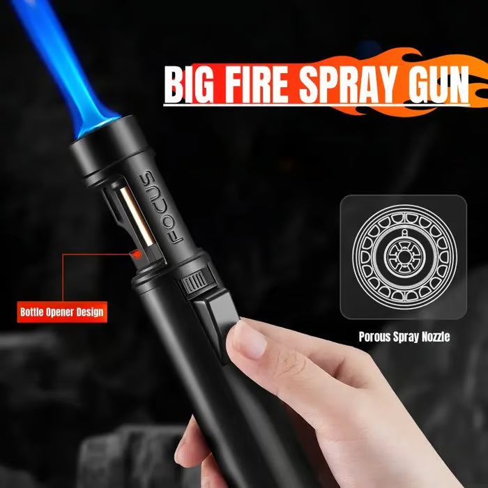 "Portable Torch Lighter-🔥 1300℃ of Pure Power – Windproof, Refillable & Ready for Anything! 💨🍳🏕️"