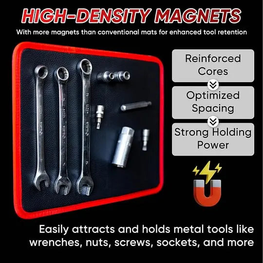 🧲3PCS Flexible Magnetic Tool Mat & Tray Holder🛠️ Bendable Magnetic Parts Storage Tray for Screws Nails Hardware