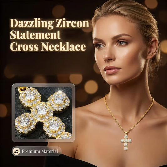 ✝️ Zircon Cross Pendant – Elegant Copper Design 💎