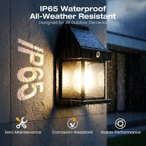SOLAR WALL LIGHT💡–Motion Sensor, Weatherproof, Auto Dusk-to-Dawn, Easy Install 🌟